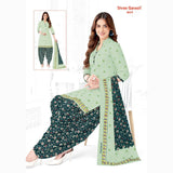 Pixie Green Printed Kurti with Dark Green Patiala Pant and Dupatta - Cotton Fabric