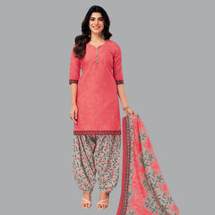Women's Peach Kurta Outfit with Stylish Grey Patiala and Dupatta