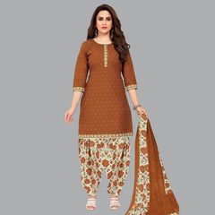 Elegant Rust Brown Women's Kurta Ensemble with Spanish White Patiala