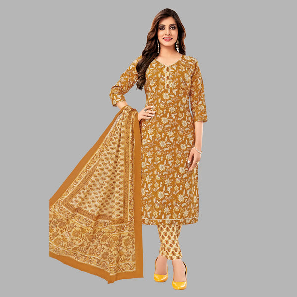 Brown Cotton Kurti Set - Women's Fashion