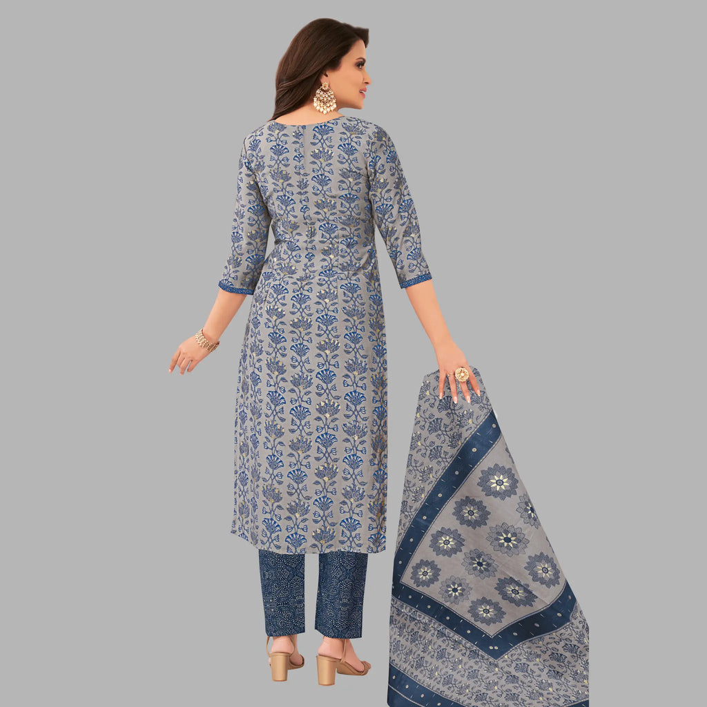 Women's Kurti Set - Trendy Olive Grey