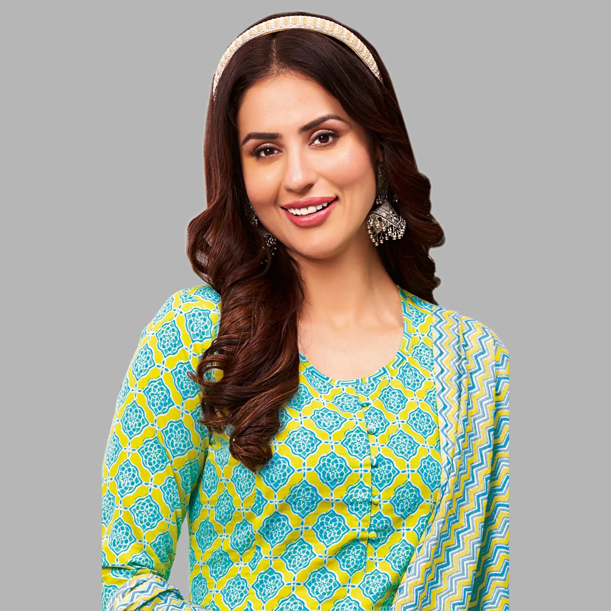 Elegant Lemon Yellow Kurti Pant Set - Buy Now