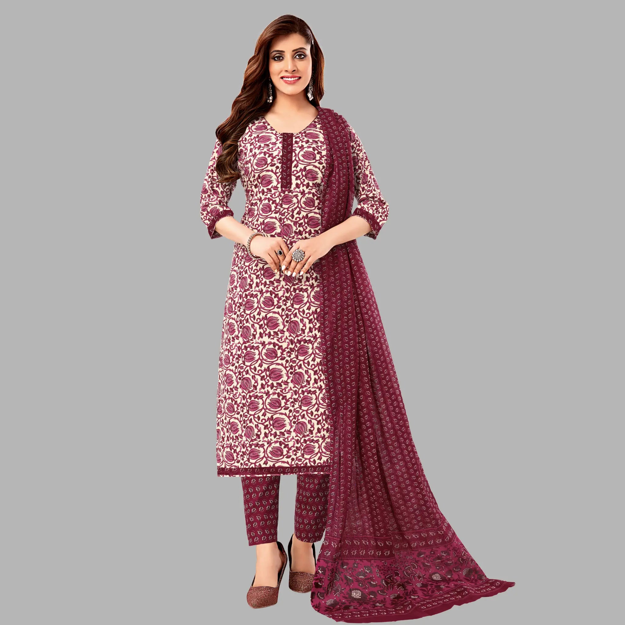 Bleach White Cotton Kurti Set - Women's Fashion Main image