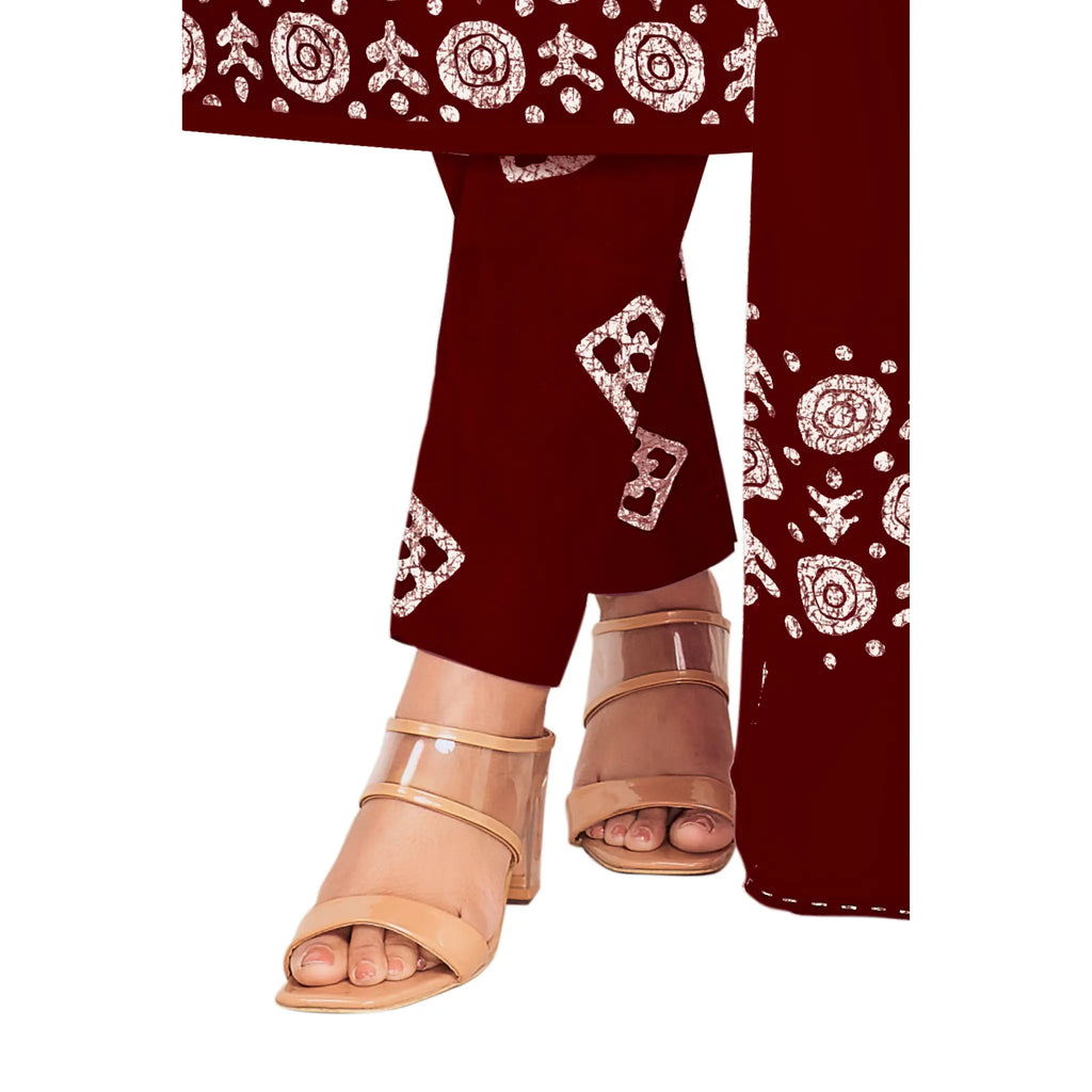 Stylish Batik Print Cotton Kurti Pant Set