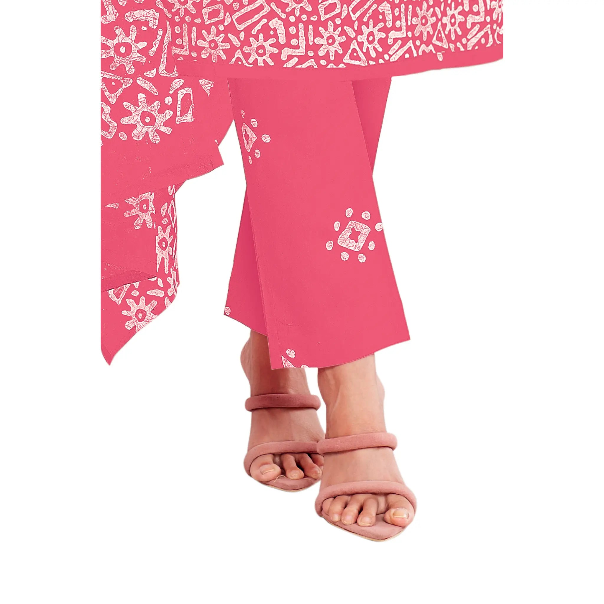 Trendy Batik Print Cotton Kurti Pant Set