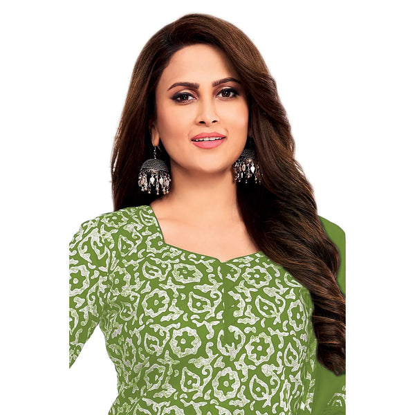 Green Batik Print Kurti Set
