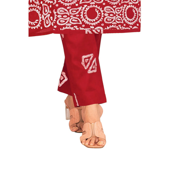 Stylish Batik Print Cotton Kurti Pant Set