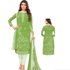 A beautiful avocado green unstitched salwar kameez with matching dupatta - Shop and save 30% - Bavis Clothing