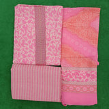 Baby Pink Pure Modal Silk Print with Bottom and Dupatta