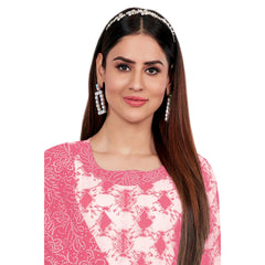 Baby Pink U Neck Cotton Kurta Pant Dupatta Set