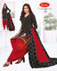 Black Cotton Top with Red Patiala and Dupatta Material Set - Buy now and get 28% offer at Bavis Clothing
