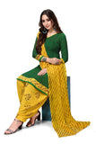 Bottle Green Salwar Kameez for Women with Contrast Yellow Patiala - Shop online - Bavis Clothing