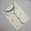 Creamy V Neck Cotton Straight Cut Kurti