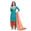 Dark Cyan Embroidered Worked Regular Fit Straight Kurta with Patiala Pant and Dupatta