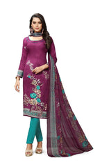 Buy Dark Pink Raspberry & Cyan Blue Salwar Suit for a Modern and Stylish Look from Bavis Clothing