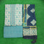 Grey & Teal Blue Silver Tie & Die Pure Modal Silk Print Kurta with Bottom and Dupatta