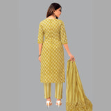 Women's Elegance in Gold: Golden Yellow Kurta with Straight Pant and Coordinating Dupatta - Item 196