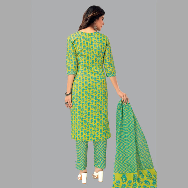 Sunny Elegance: Light Mustard Kurta with Persian Blue Straight Pant and Coordinating Dupatta - Item 193