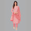 Jaipur Cotton Pale Pink Block Print Kurta with Waves Pattern Pant and Dupatta - Women's Elegance 202