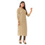 Khaki Printed Cotton Long Kurti
