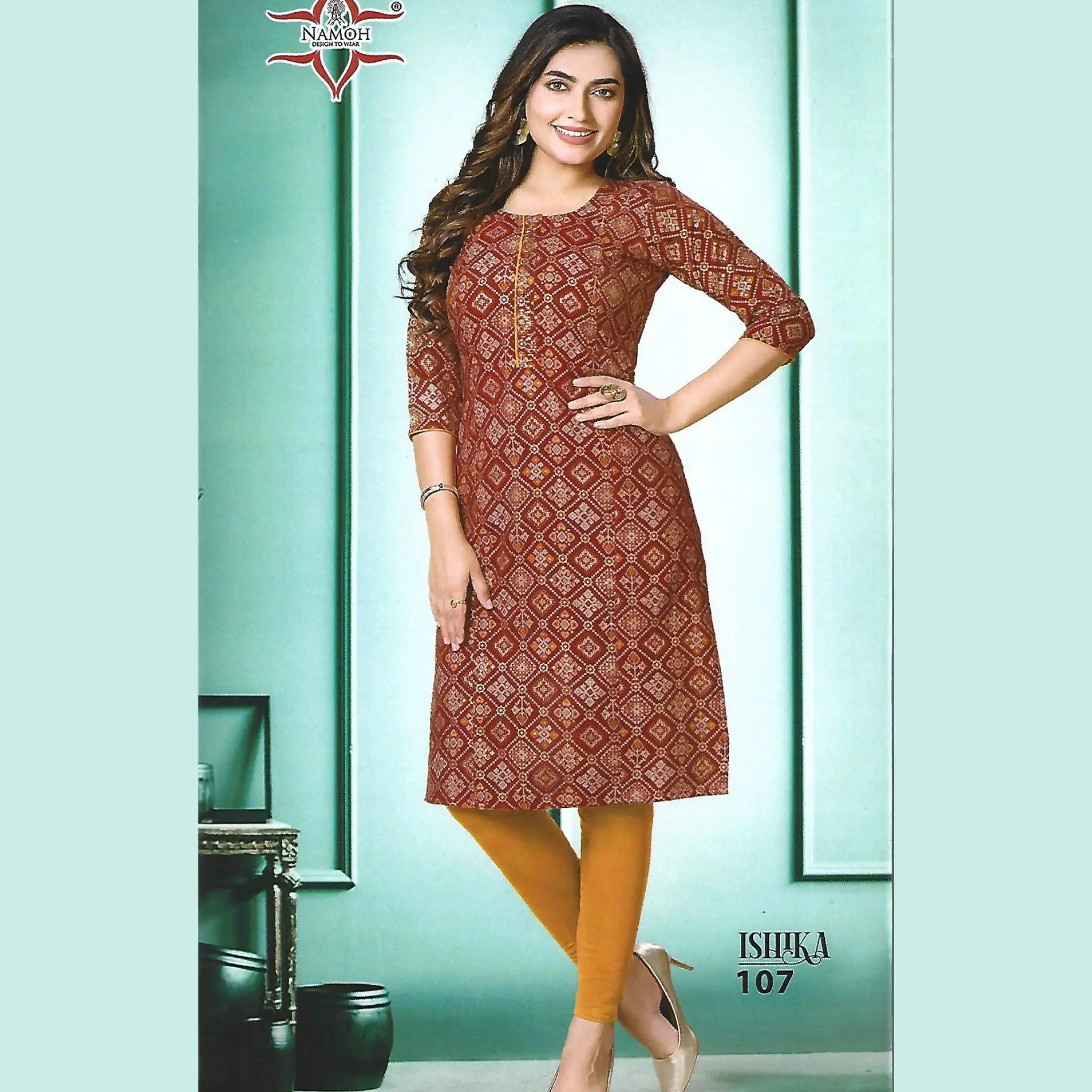 Majestic Maroon Capsule Print Kurti for Women Main image