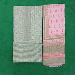 Mild Green Pure Modal Silk Print With Bottom and Dupatta