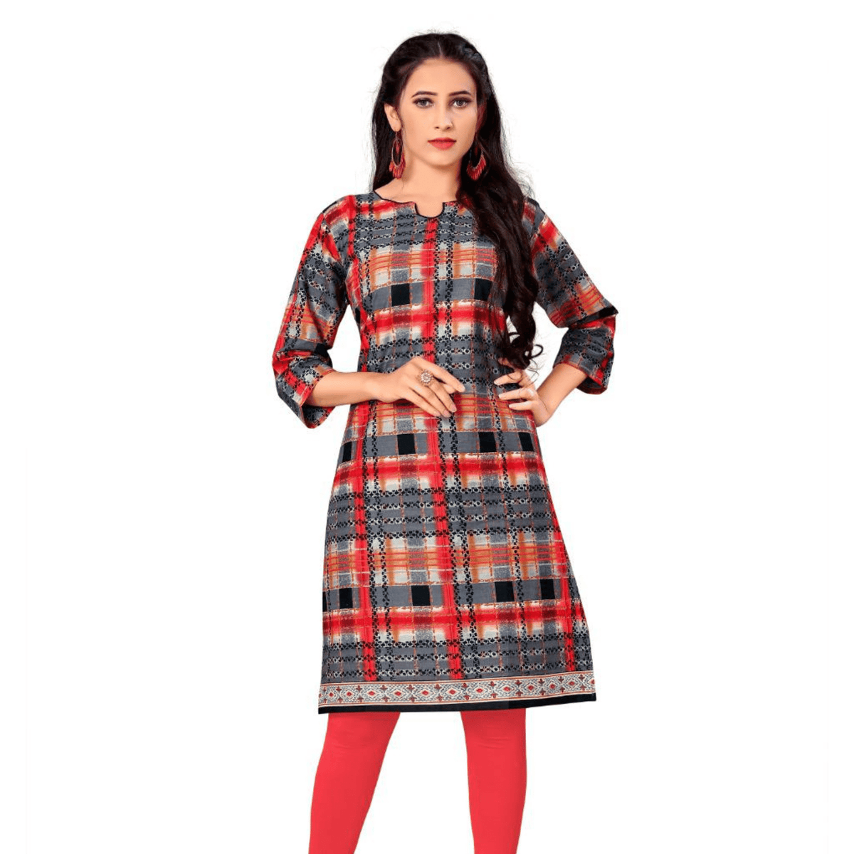 Multi Color Printed Cotton Kurta Main image