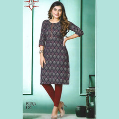 Navy Blue Capsule Printed Kurti for Women