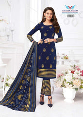 Navy Blue U Neck Rayon Top with Goldan Design pant and Dupatta - Bavis Clothing