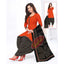 Orange Top with Black Bottom and Dupatta. Pure Versatile Cotton Patiala Dress Material Sets
