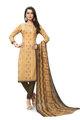 Peach Print Churidar Top with Brown Salwar for Stylish Women - Shop at Bavis Clothing