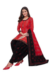 Persian Red Top with Smoky Black Bottom and Dupatta. Safe to Skin Cotton Patiyala. - Bavis Clothing