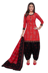 Persian Red Top with Smoky Black Bottom and Dupatta. Safe to Skin Cotton Patiyala. - Bavis Clothing