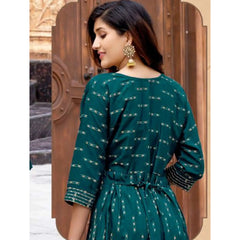 Pine Green Fancy Rayon Kurti with Sequence Work