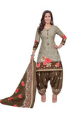 Pure Cotton Warm Grey Top with Congo Brown Patilaya Pant and Cotton Dupatta(Readymade/Stitched) - Bavis Clothing