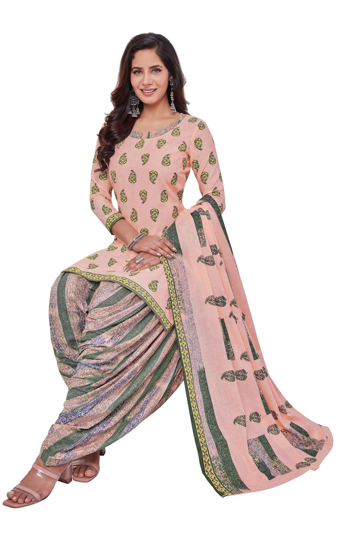 Rosy Top with Dusty Grey Bottom and Dupatta. Premium Cotton Patiyala Dress. - Bavis Clothing Main image