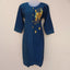 Lady in navy blue two-tone kurta embroidered for a flattering and versatile style