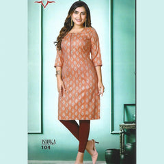 Straight Cut Casual Wear Kurti with Motif Pattern for Women