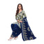 Cotton Boat Neck Ash Grey Top with Navy Blue Patilaya Pant and Dupatta