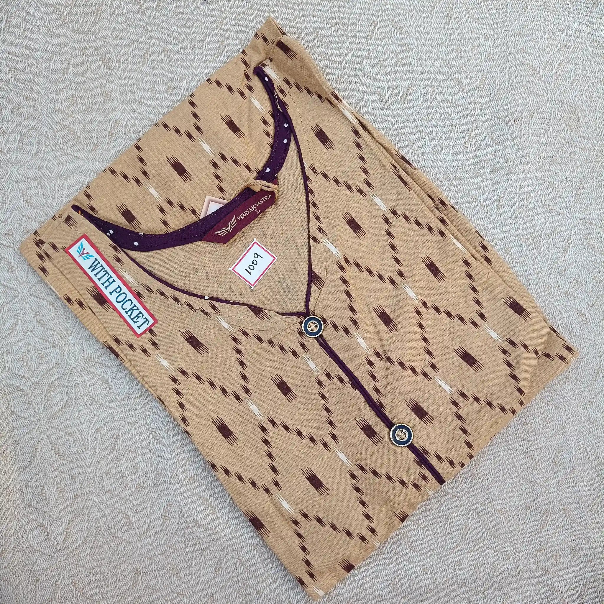 Women's Adorable V Neck Pinkish Grey Printed Kurti with Side Pocket Main image