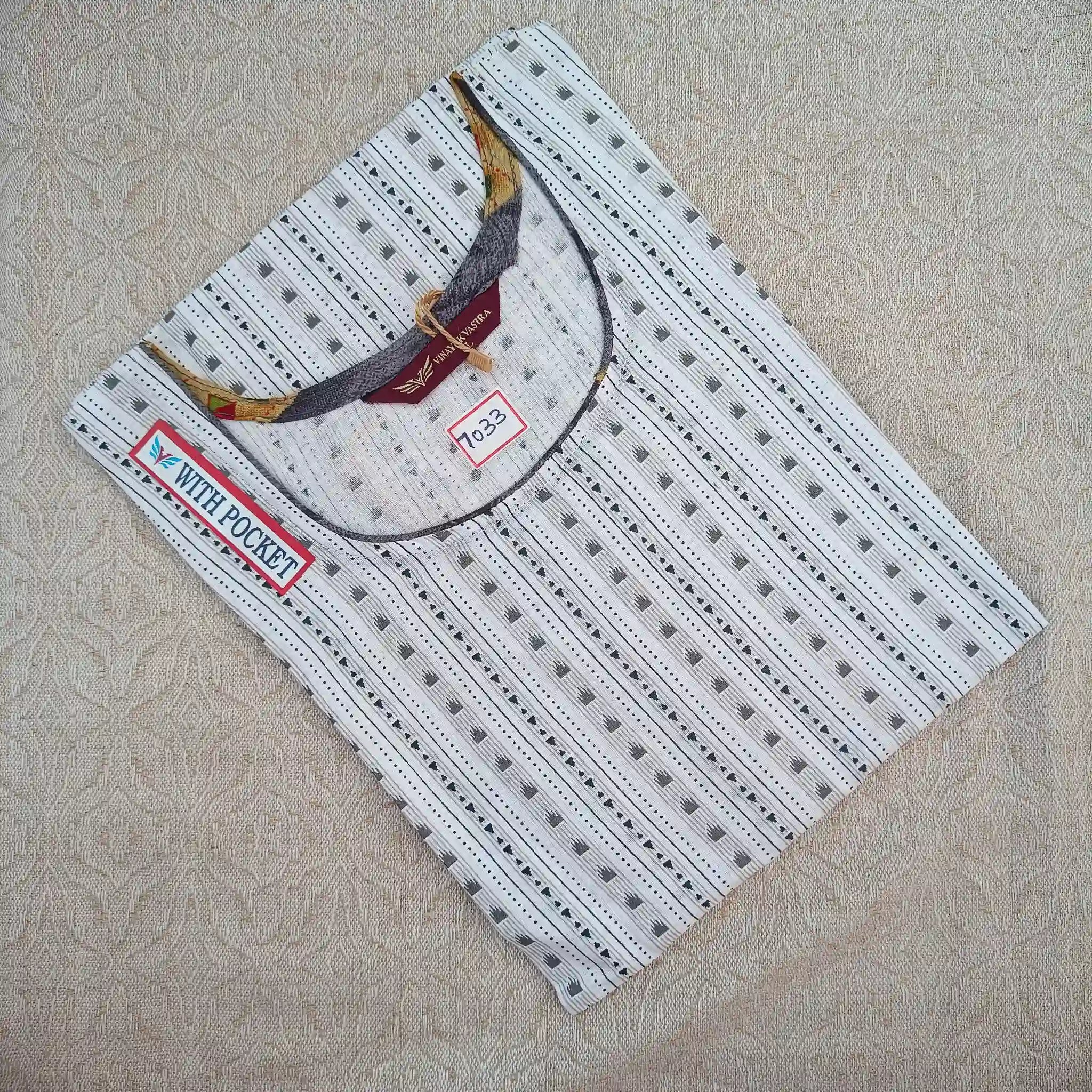 Women's Stylish U Neck White Printed Kurti Main image