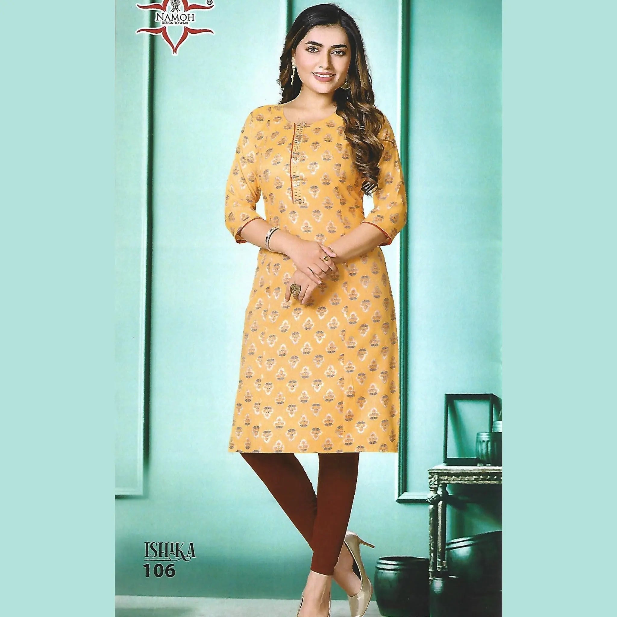 Yellowish Orange Casual Wear Kurti for Women Main image